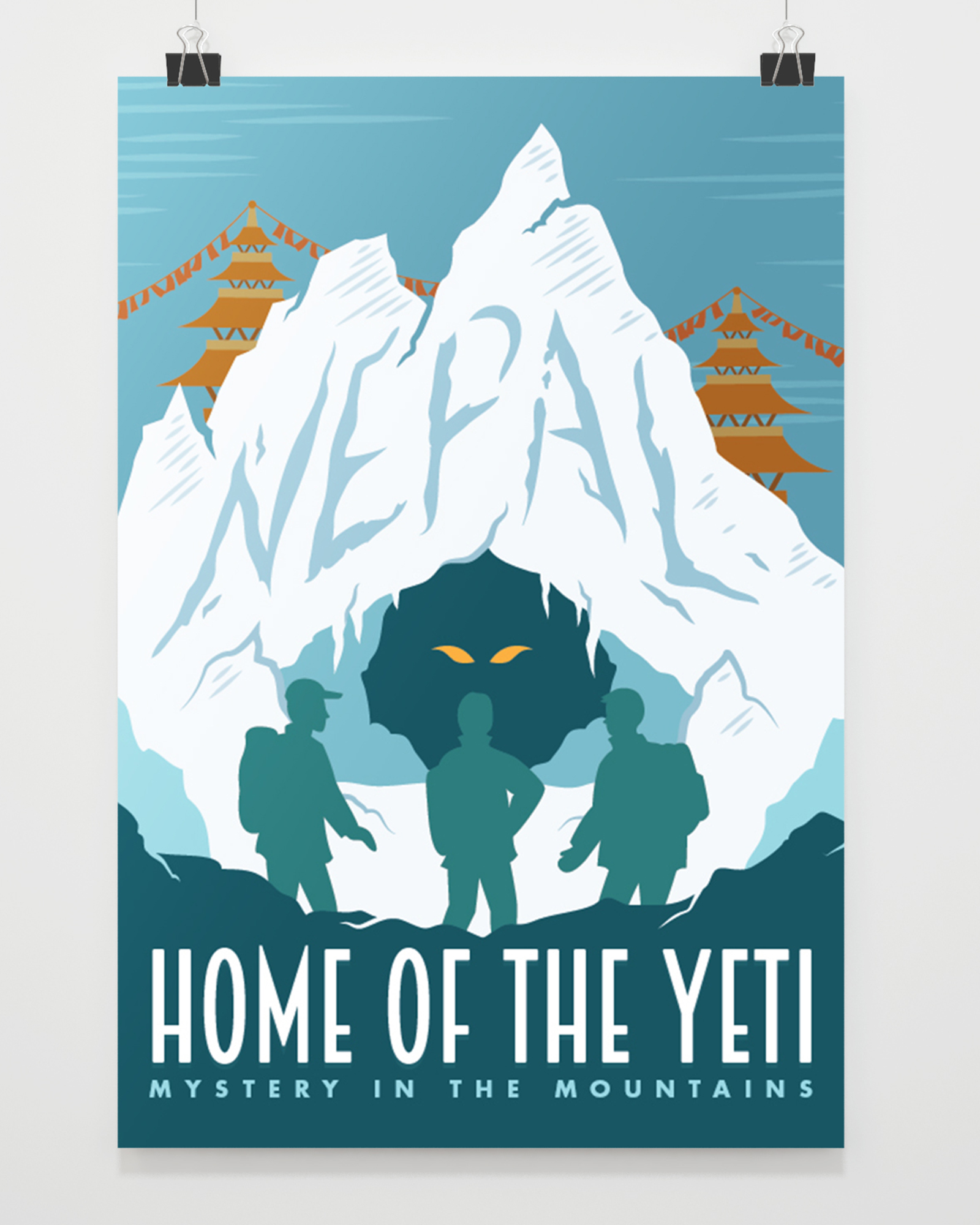 Nepal - Home of the Yeti: Vector Illustration